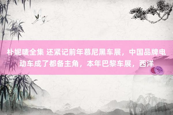 朴妮唛全集 还紧记前年慕尼黑车展,中国品牌电动车成了都备主角,本年巴黎车展,西洋