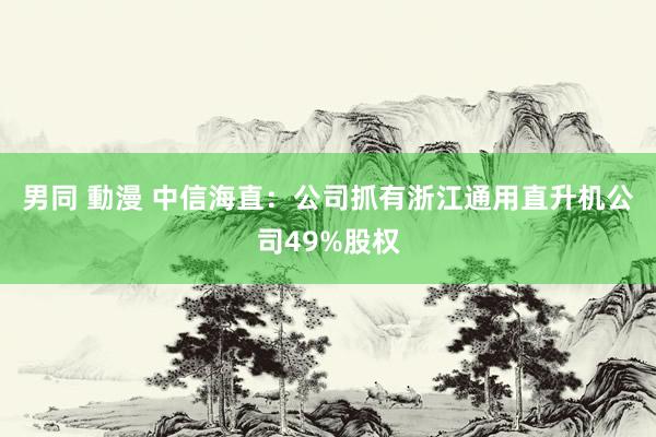 男同 動漫 中信海直：公司抓有浙江通用直升机公司49%股权