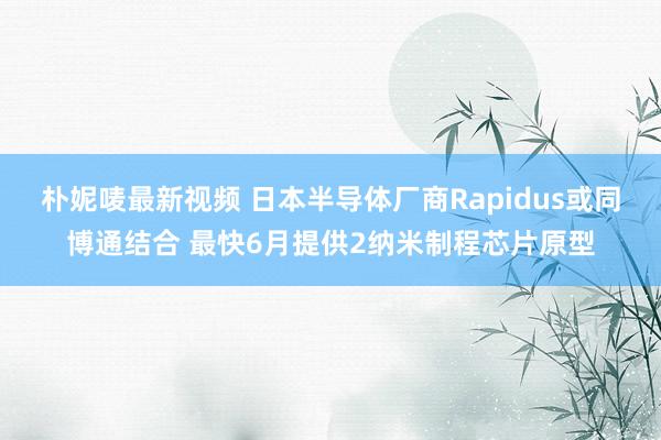 朴妮唛最新视频 日本半导体厂商Rapidus或同博通结合 最快6月提供2纳米制程芯片原型