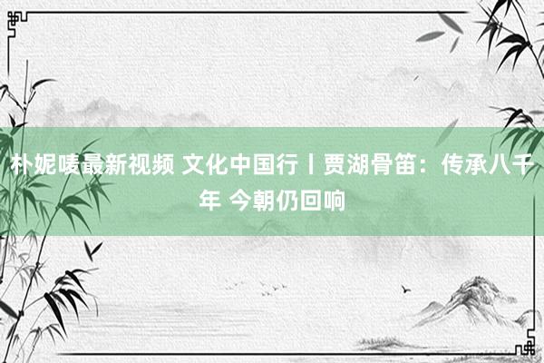 朴妮唛最新视频 文化中国行丨贾湖骨笛：传承八千年 今朝仍回响