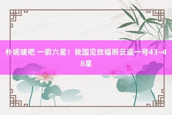 朴妮唛吧 一箭六星！我国见效辐照云遥一号43~48星