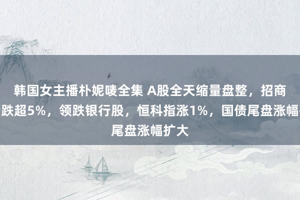 韩国女主播朴妮唛全集 A股全天缩量盘整，招商银行跌超5%，领跌银行股，恒科指涨1%，国债尾盘涨幅扩大