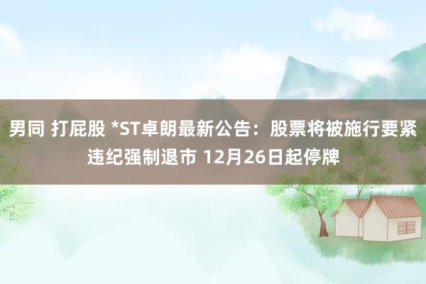 男同 打屁股 *ST卓朗最新公告：股票将被施行要紧违纪强制退市 12月26日起停牌