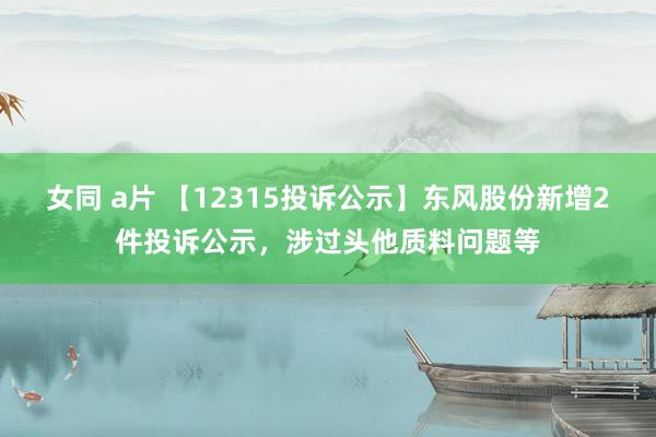 女同 a片 【12315投诉公示】东风股份新增2件投诉公示，涉过头他质料问题等