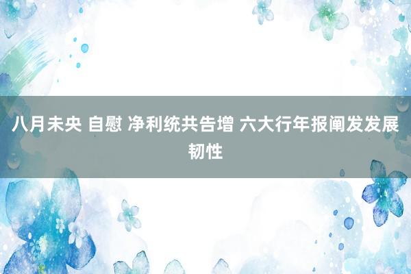 八月未央 自慰 净利统共告增 六大行年报阐发发展韧性