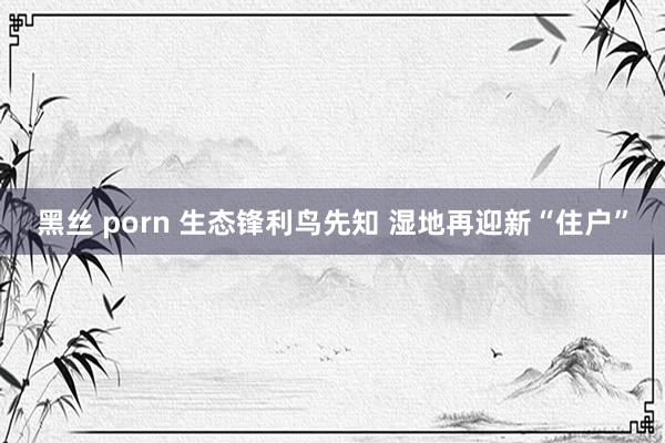 黑丝 porn 生态锋利鸟先知 湿地再迎新“住户”