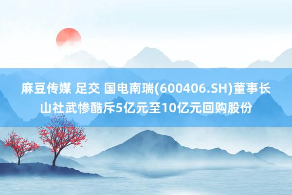 麻豆传媒 足交 国电南瑞(600406.SH)董事长山社武惨酷斥5亿元至10亿元回购股份