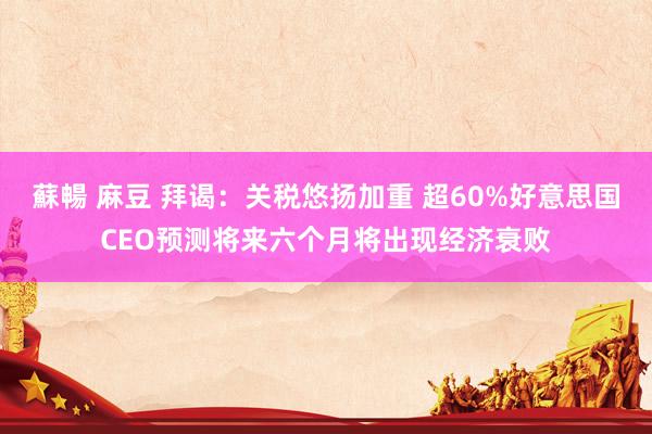 蘇暢 麻豆 拜谒：关税悠扬加重 超60%好意思国CEO预测将来六个月将出现经济衰败
