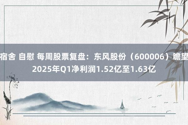 宿舍 自慰 每周股票复盘：东风股份（600006）瞻望2025年Q1净利润1.52亿至1.63亿