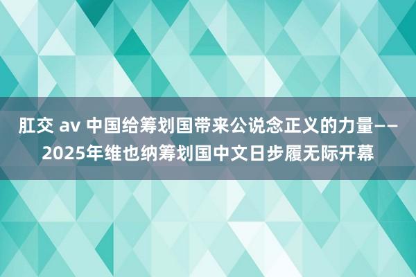 肛交 av 中国给筹划国带来公说念正义的力量——2025年维也纳筹划国中文日步履无际开幕