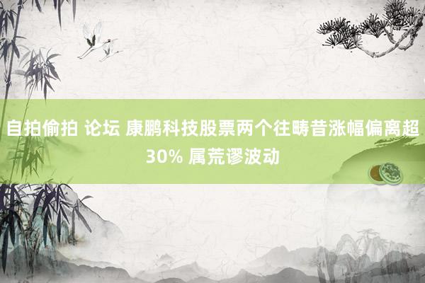 自拍偷拍 论坛 康鹏科技股票两个往畴昔涨幅偏离超30% 属荒谬波动