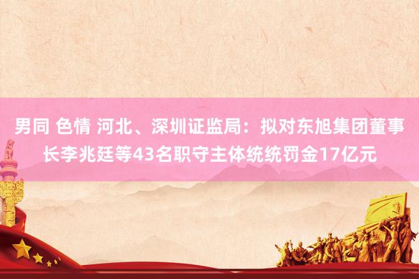 男同 色情 河北、深圳证监局：拟对东旭集团董事长李兆廷等43名职守主体统统罚金17亿元