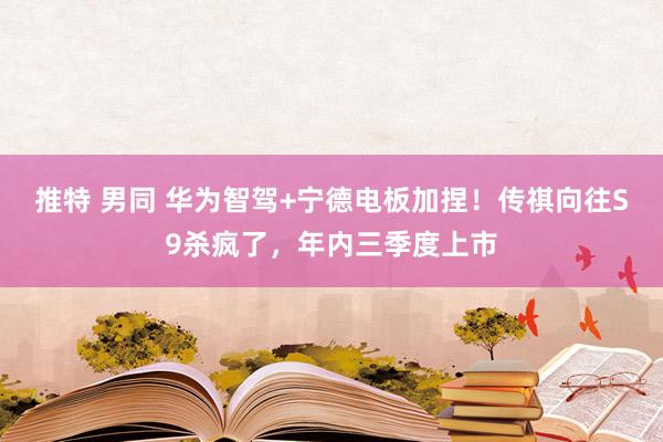 推特 男同 华为智驾+宁德电板加捏！传祺向往S9杀疯了，年内三季度上市