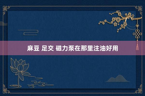 麻豆 足交 磁力泵在那里注油好用